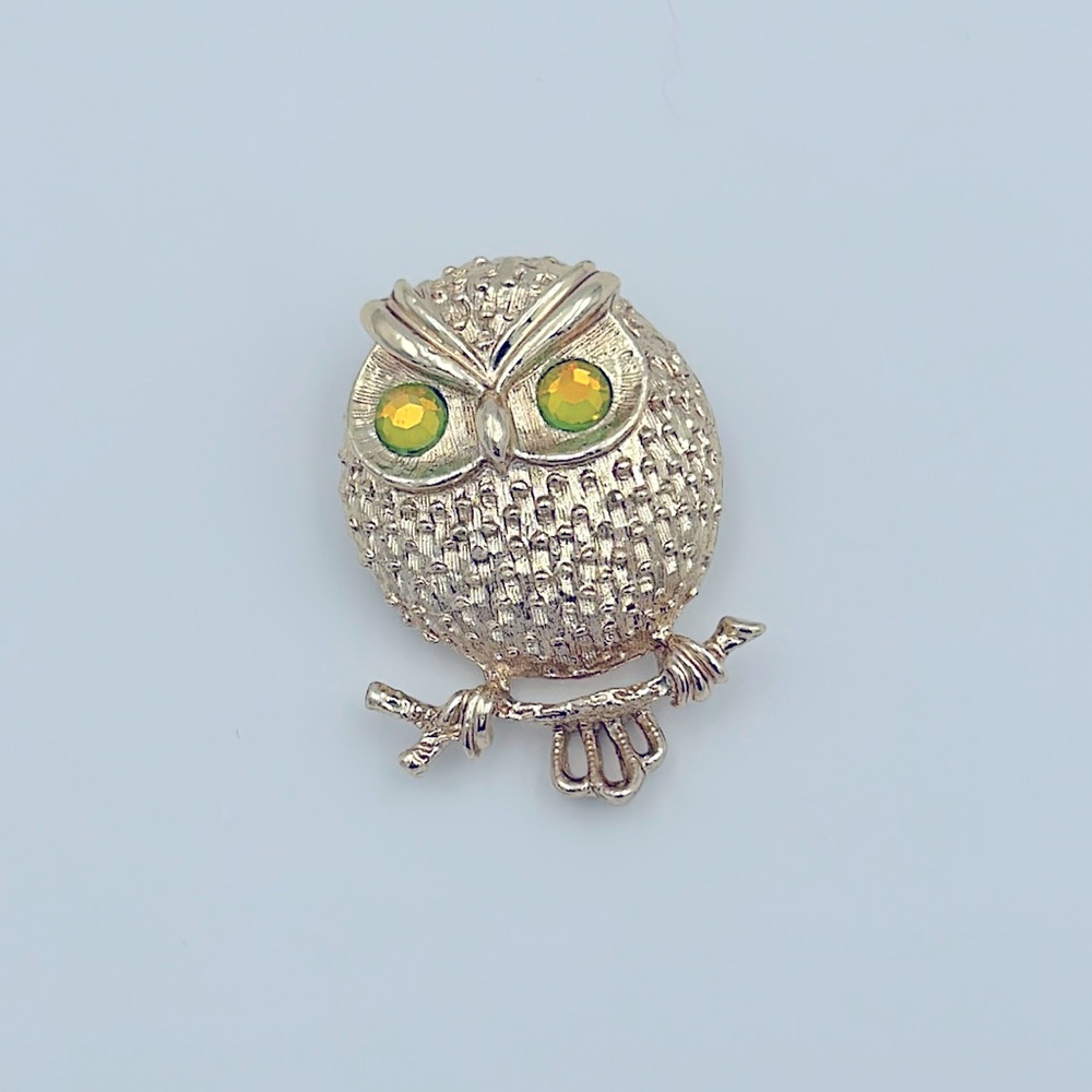 🦉 Vintage Sarah Coventry "Wise Guy" Owl Brooch